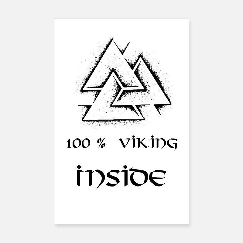 100 % des Vikings à l’intérieur - Poster 20 x 30 cm - blanc