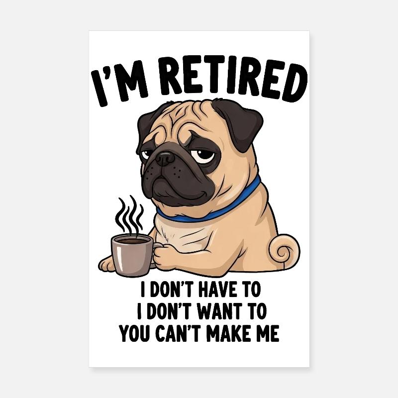 Retraité Retraité Dernier jour ouvrable Café de bureau M Poster 20 x 30 cm