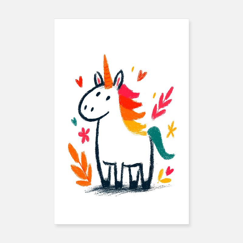 Pastel unicorn with rainbow mane Poster 8" x 12" (20x30 cm)