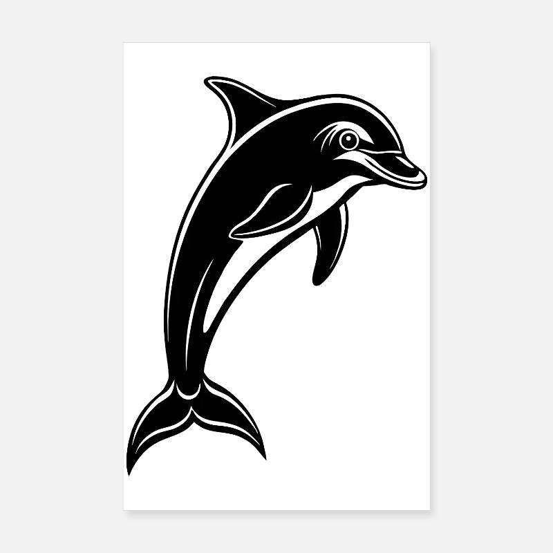 Jumping Dolphin Poster 8" x 12" (20x30 cm)
