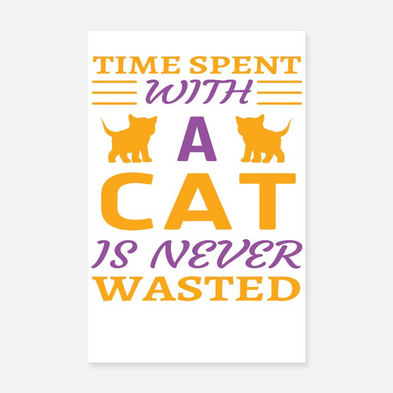 Passé du temps avec le chat Poster 20 x 30 cm