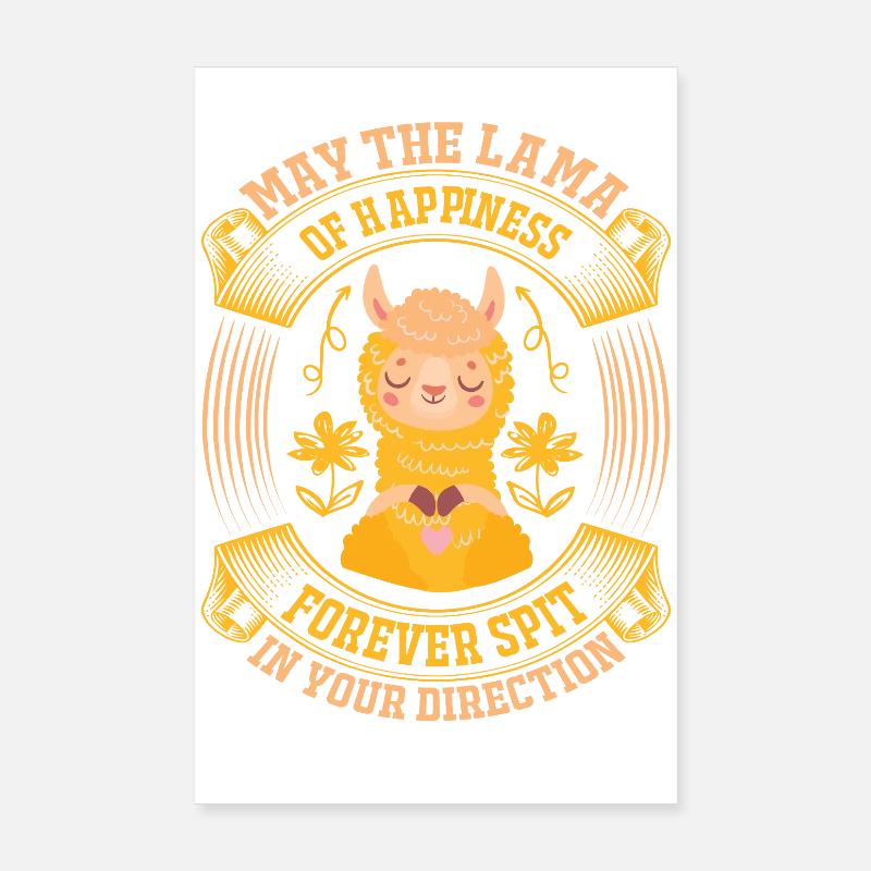 Lama spit happiness Poster 20x30 cm