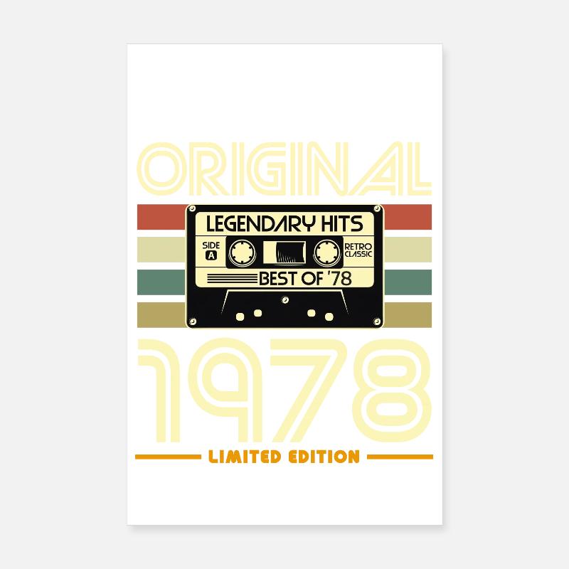 Original 1978 Cassette rétro limitée Poster 20 x 30 cm