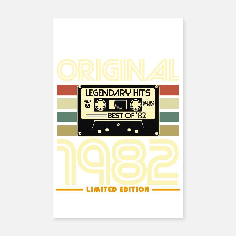 Original 1982 Cassette Retro Édition Limitée Poster 20 x 30 cm