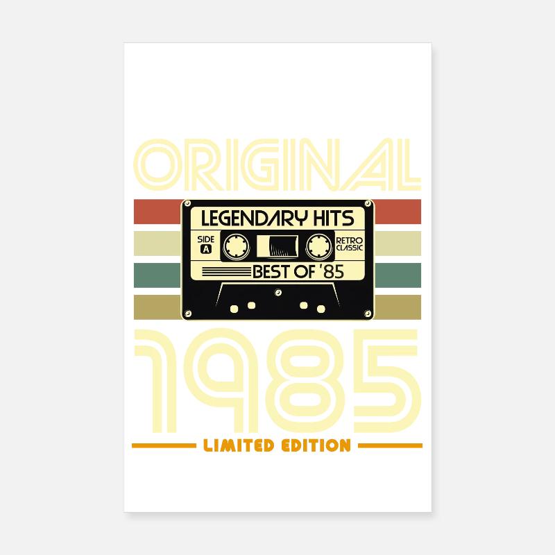 Original 1985 Retro Cassette Poster 20 x 30 cm