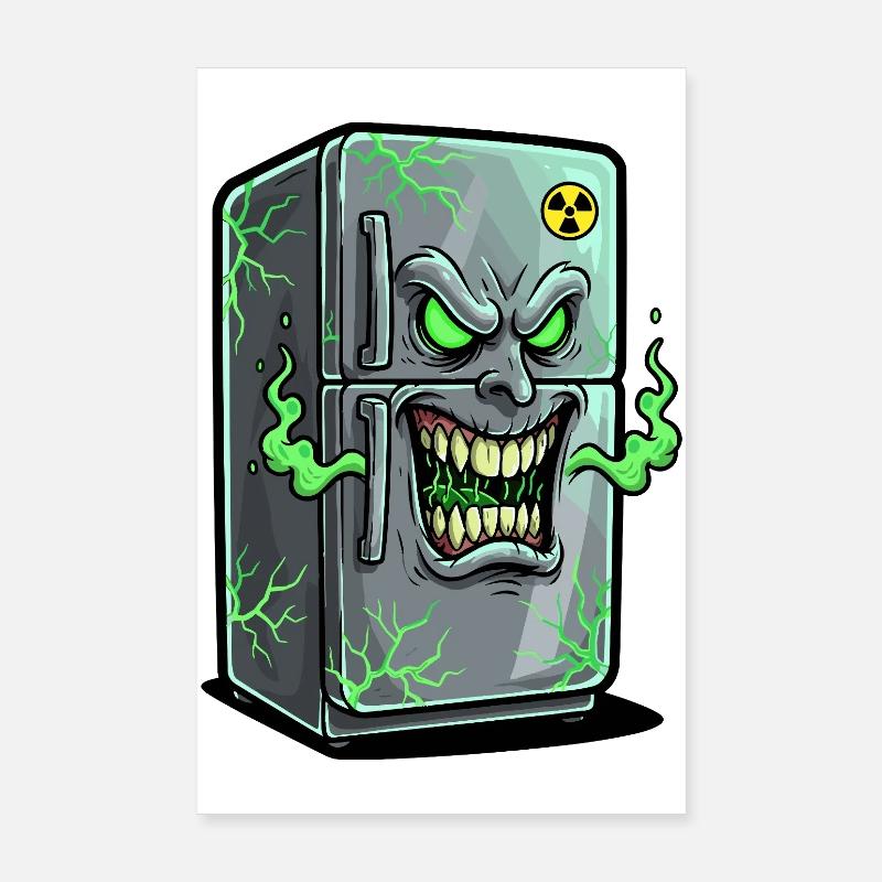 Grim Fridge: Green Ghosts Poster 8" x 12" (20x30 cm)