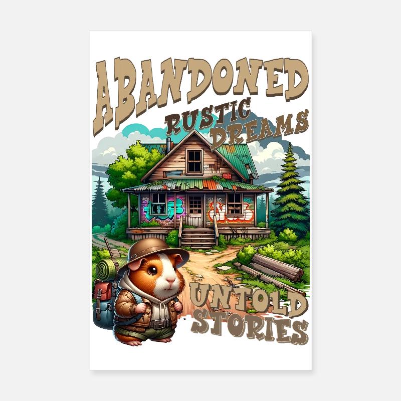 Histoires non racontées : Rustic Cabin Poster 20 x 30 cm