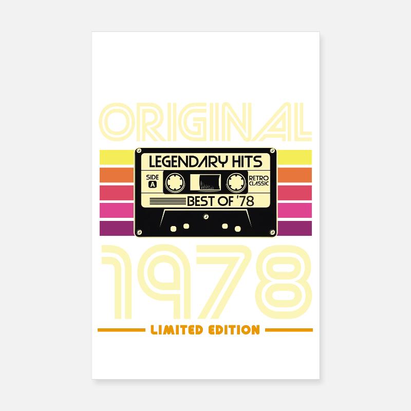 Cassette Retro 1978 Edition Poster 8" x 12" (20x30 cm)