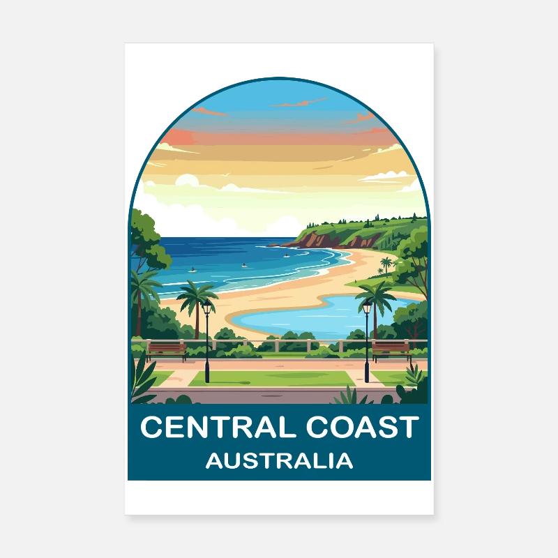 Affiche de voyage sur la plage de la côte centrale australienne Poster 20 x 30 cm