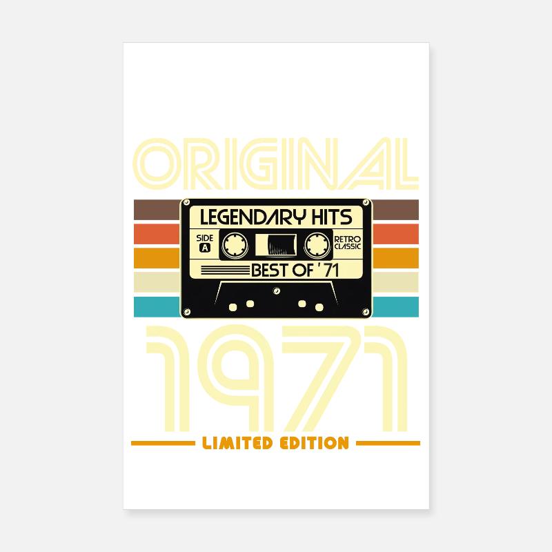 Original 1971 Cassette Retro Édition Limitée Poster 20 x 30 cm