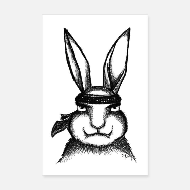 Karate Rabbit Poster 8" x 12" (20x30 cm)