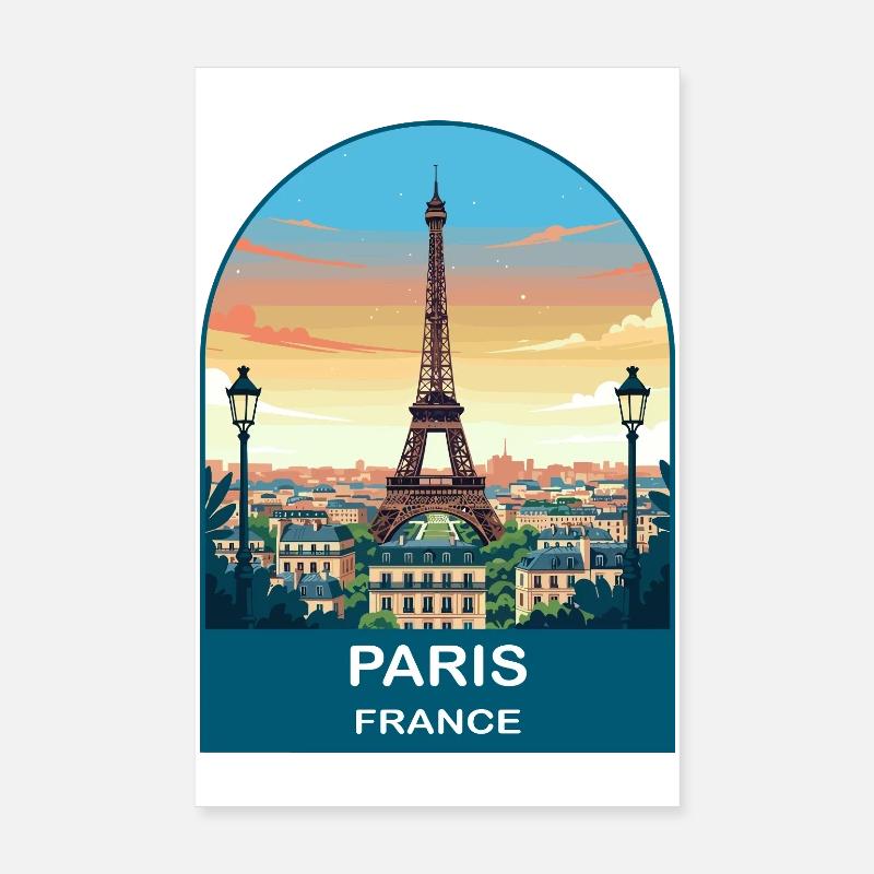 Paris, Frankreich Eiffelturm Vintage-Reiseplakat Poster 20x30 cm
