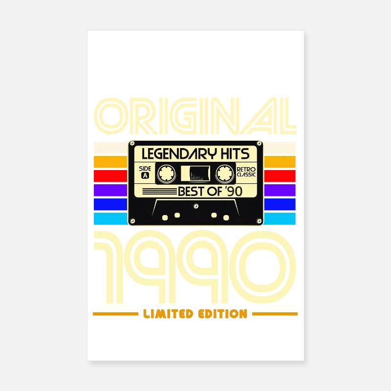 Rétro 1990 Cassette Légendes Poster 20 x 30 cm