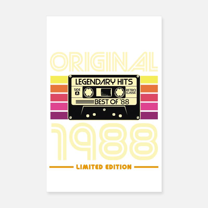 Kassette 1988 Edition Retro Poster 20x30 cm