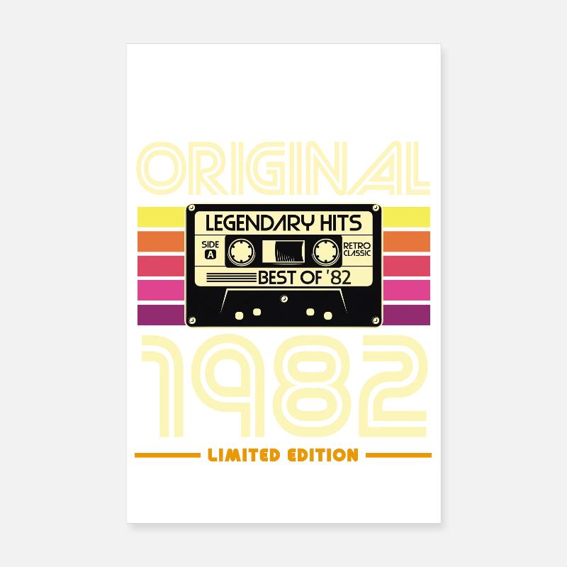 Original 1982 Édition Limité Cassette Retro Poster 20 x 30 cm