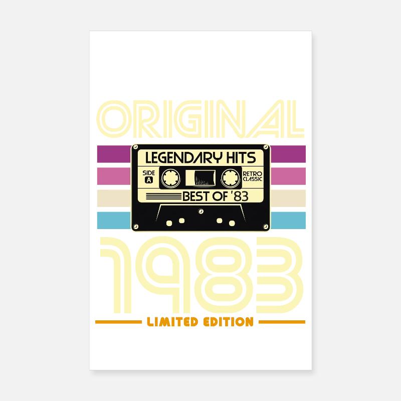 Retro Cassette 1983 Legend Poster 8" x 12" (20x30 cm)