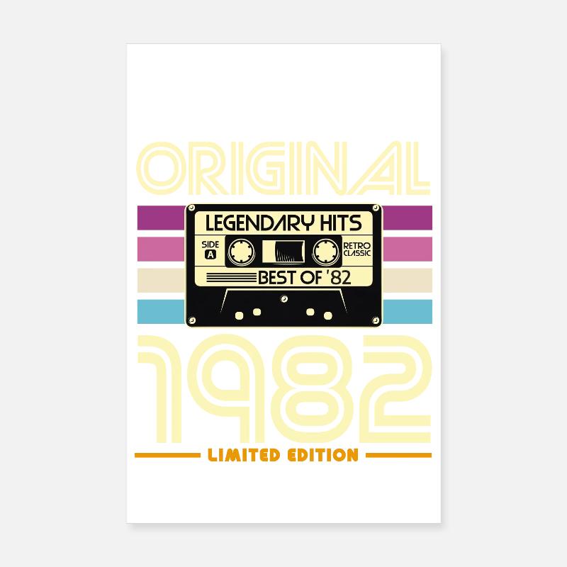Original 1982 Retro Hits Cassette Poster 20 x 30 cm