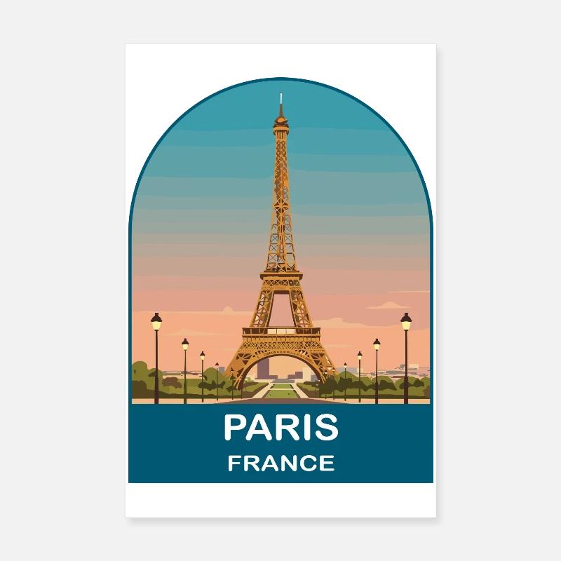 Paris, Frankreich Eiffelturm Vintage-Reiseplakat Poster 20x30 cm