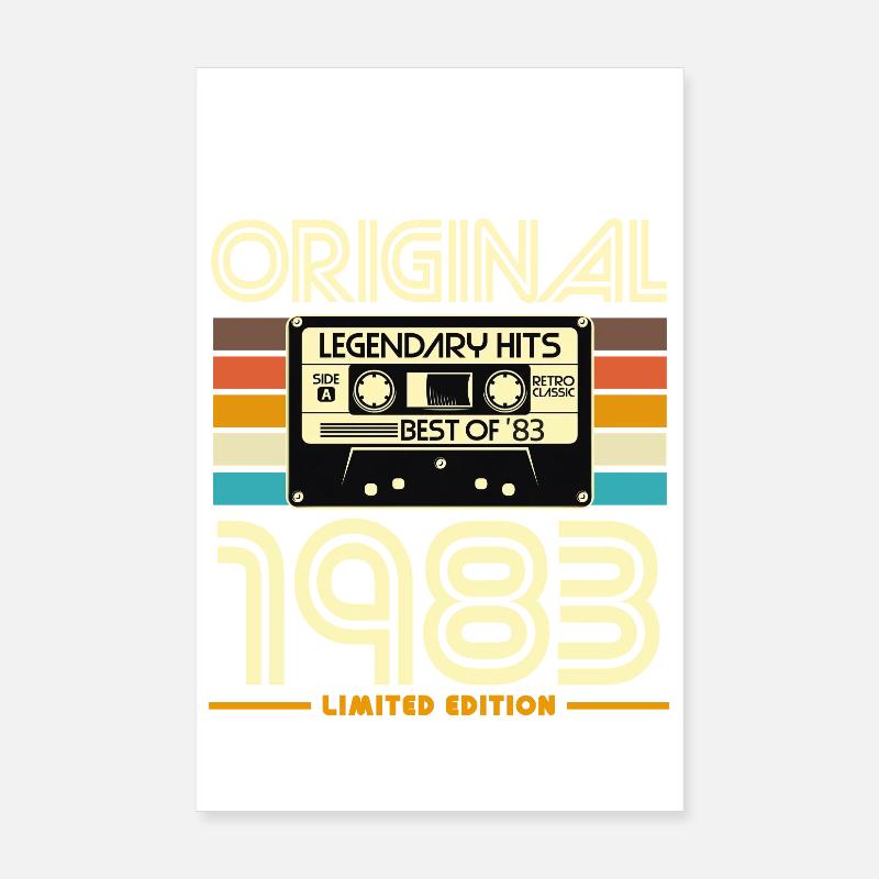 Original 1983 Retro Cassette Poster 20 x 30 cm