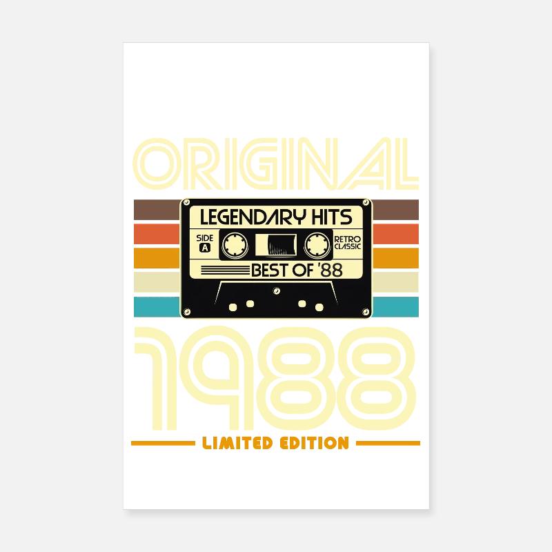Originale Retro-Hits von 1988 Poster 20x30 cm