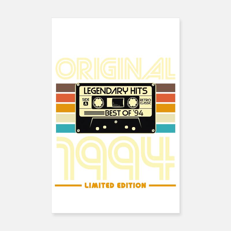 Original 1994 Limited Edition Retro Cassette Poster 8" x 12" (20x30 cm)