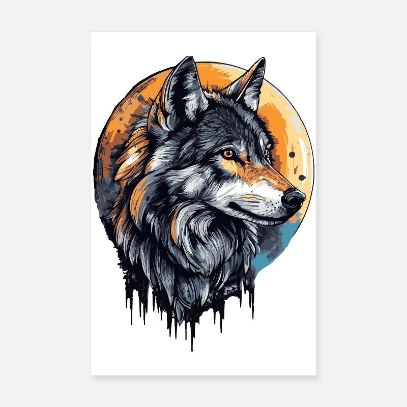 Wolf Moon Poster 8" x 12" (20x30 cm)