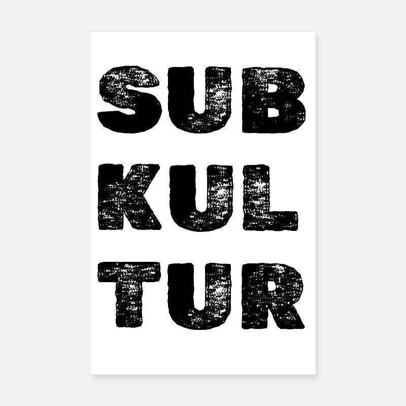 SUBKULTUR Logo – Minimal Techno Identity Poster 20x30 cm
