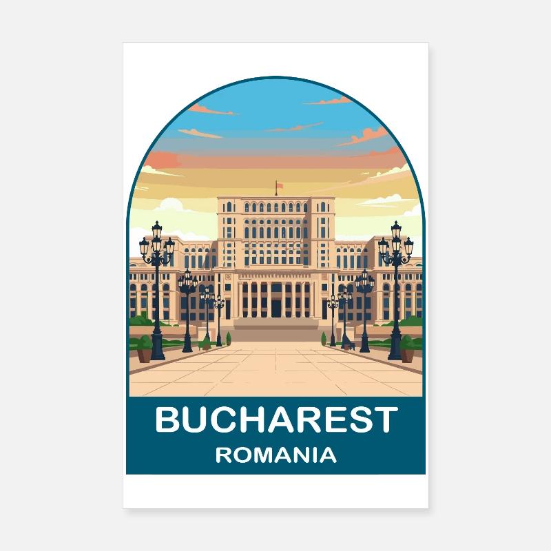 Affiche de voyage vintage de Bucarest Roumanie Poster 20 x 30 cm
