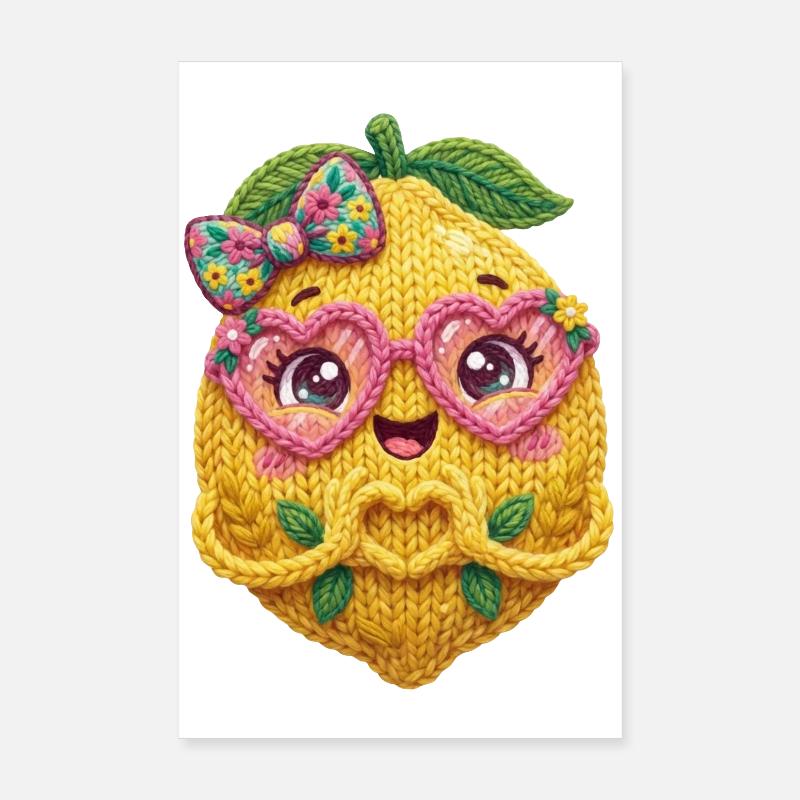 Zitrone Herzhände Poster 20x30 cm