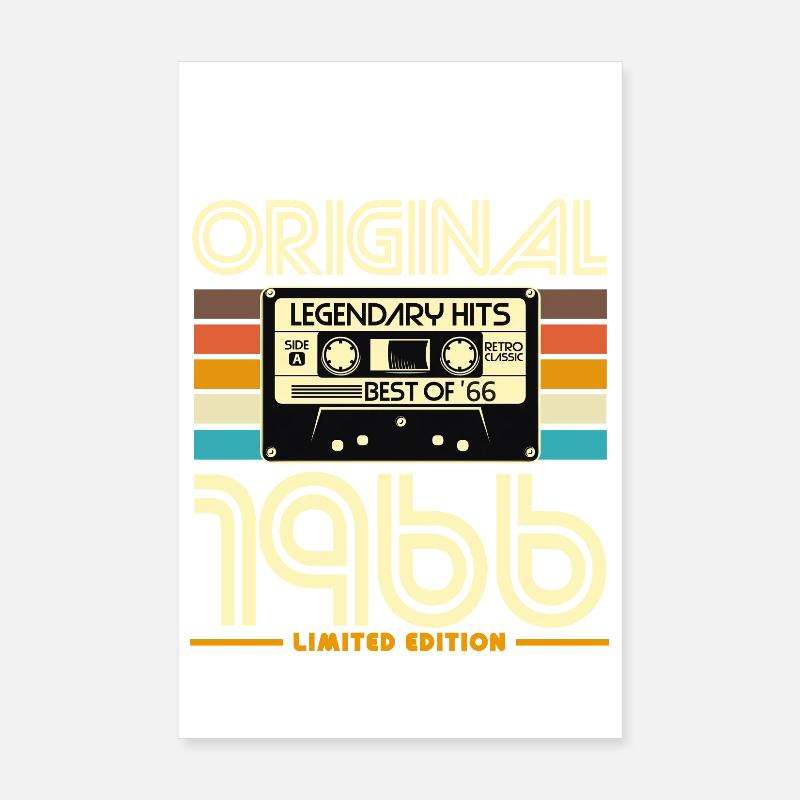 Cassette 1966 Légendes Retro Poster 20 x 30 cm