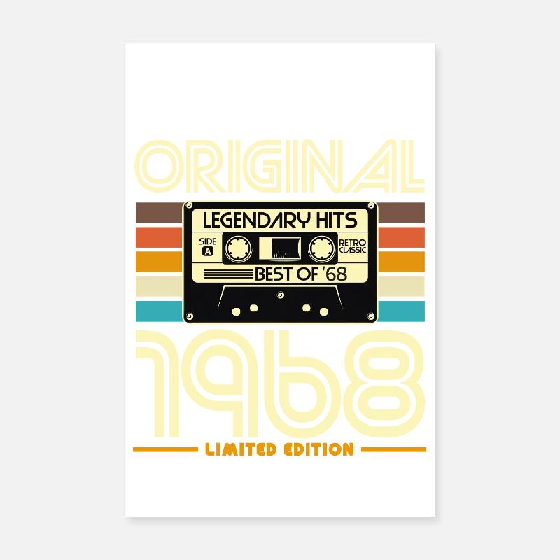 Original 1968 Cassette Retro Poster 20 x 30 cm