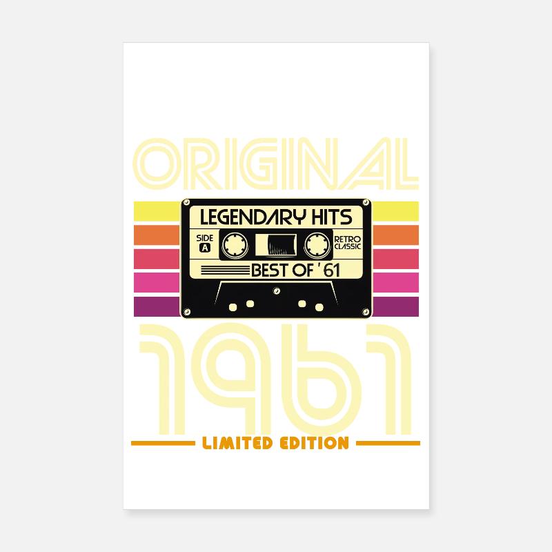 Original 1961 Retro Cassette Limited Poster 20 x 30 cm