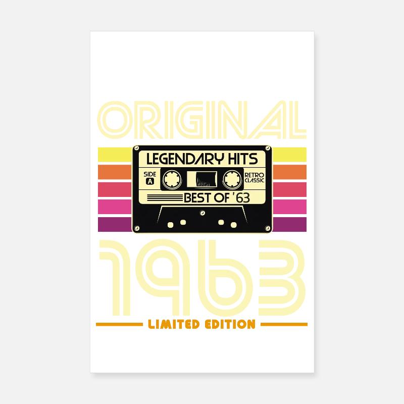 Cassette retro 1963 édition Poster 20 x 30 cm