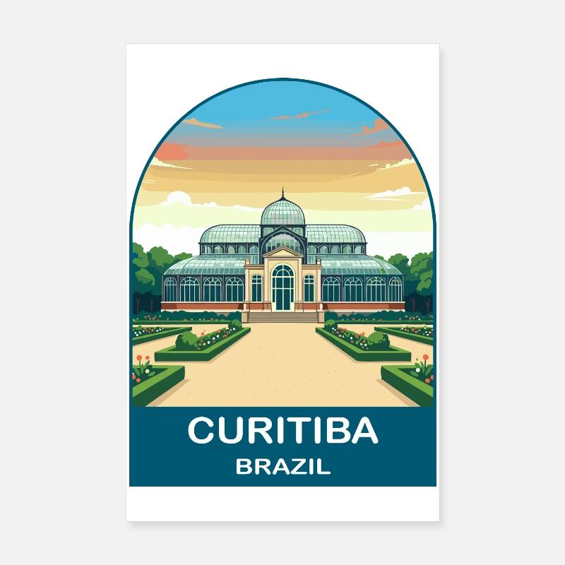 Curitiba Brasilien Botanischer Garten Reiseplakat Poster 20x30 cm