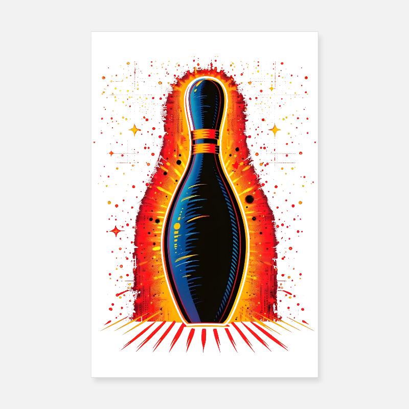 Bowling 80s Look Poster 8" x 12" (20x30 cm)