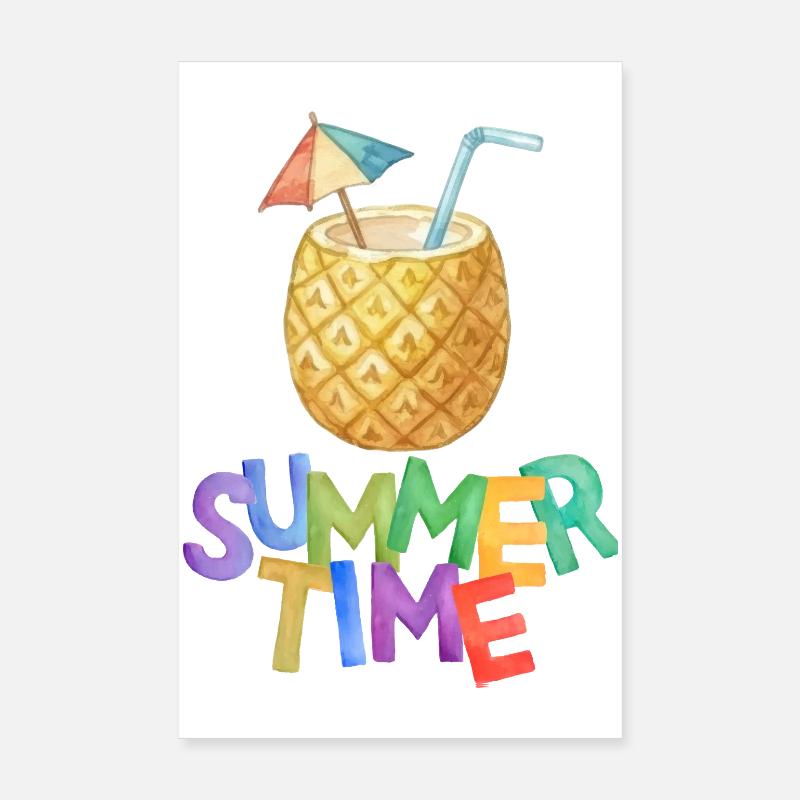 Boisson à l’ananas d’été Poster 20 x 30 cm