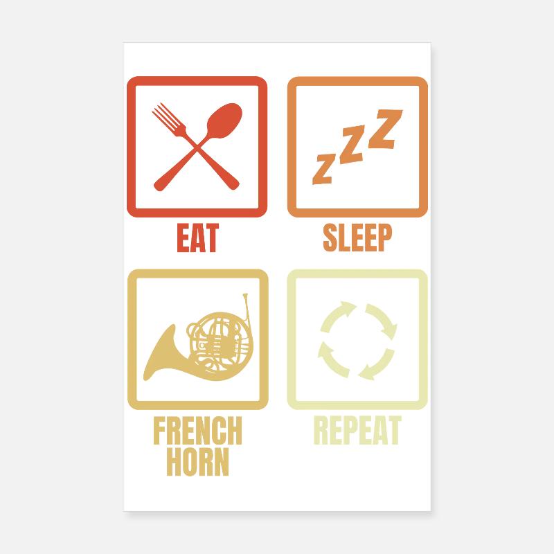 Mange Dorme, cor français, répéter Poster 20 x 30 cm