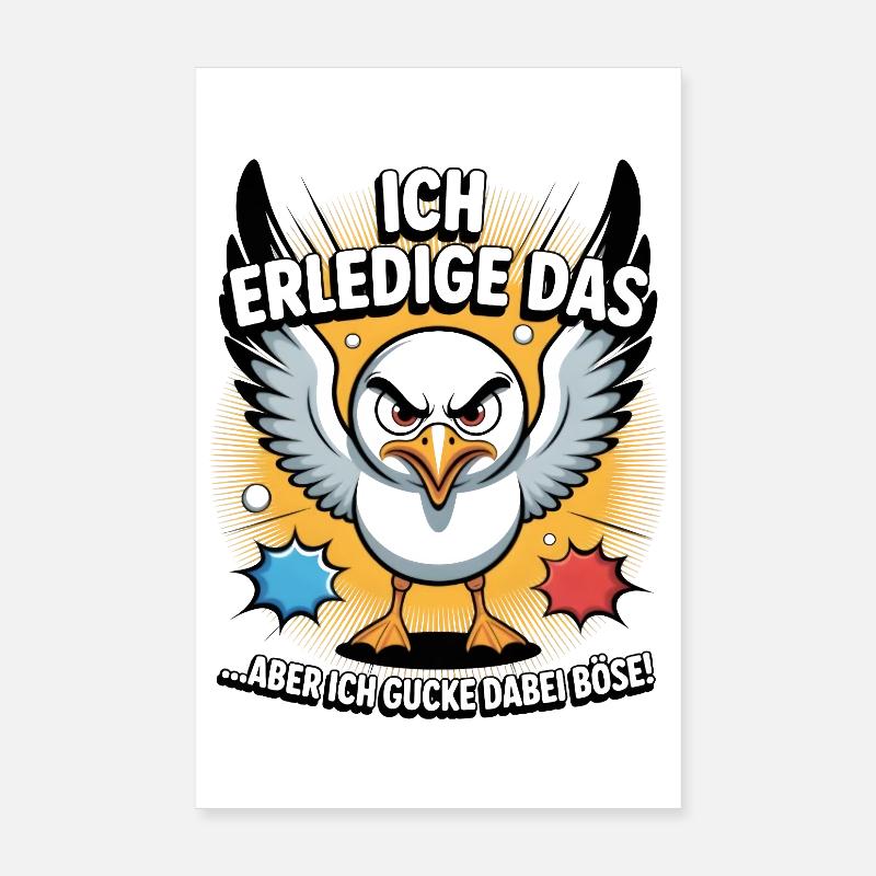 Möwe Seevogel Ich erledige das Poster 20x30 cm