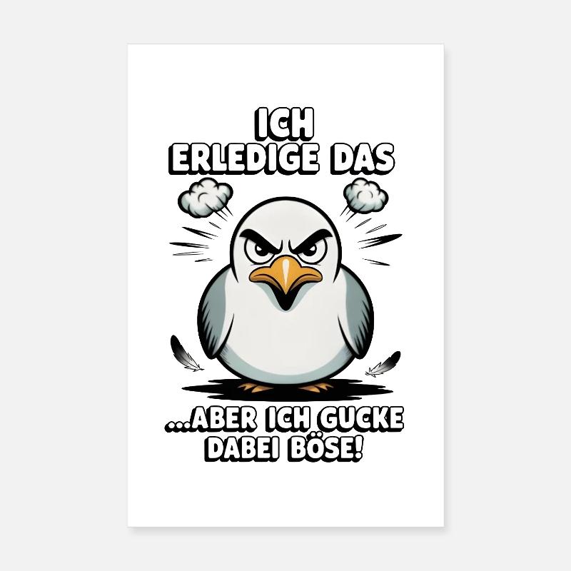 Möwe Seevogel Nen scheiss muss ich Poster 20x30 cm