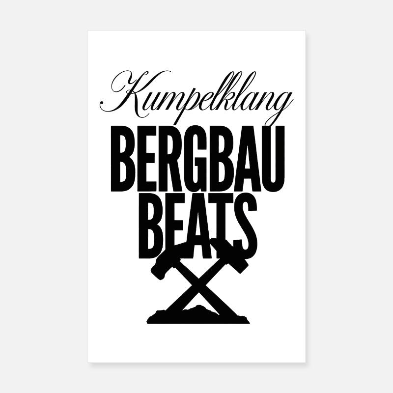 Kumpelklang Bergbau Beats - Poster 20x30 cm - Weiß