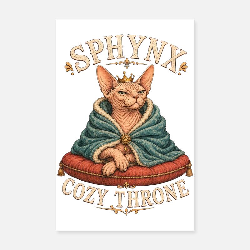 SPHYNX COZY THRONE Katze Poster 20x30 cm