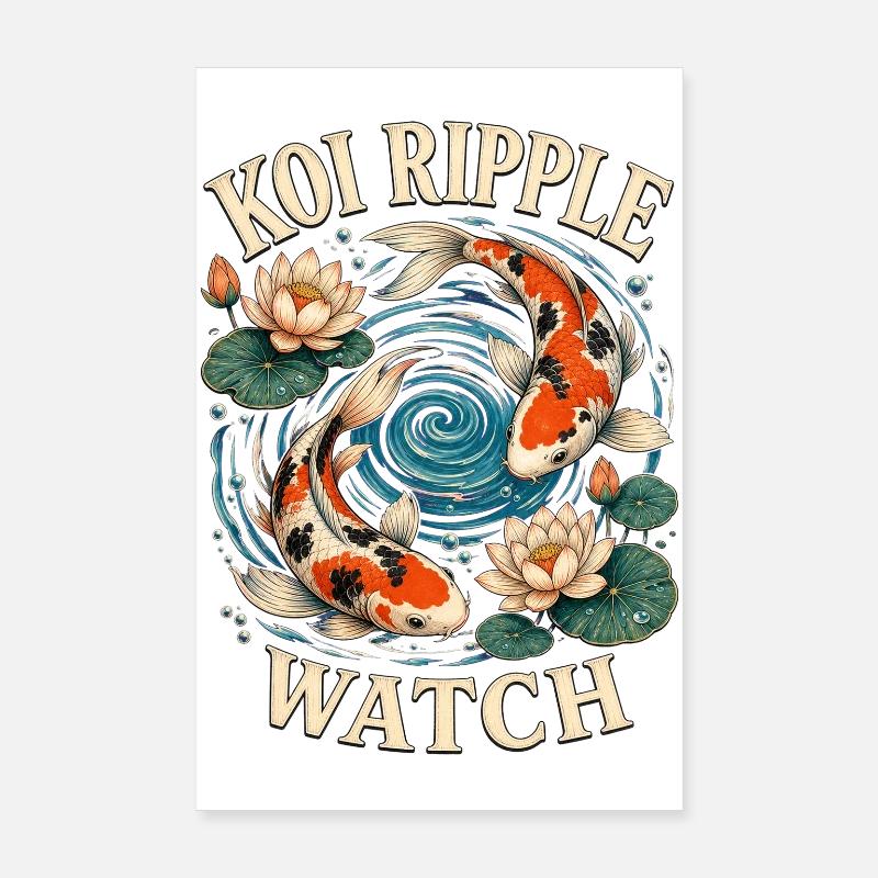 MONTRE ONDULATION KOI Poster 20 x 30 cm