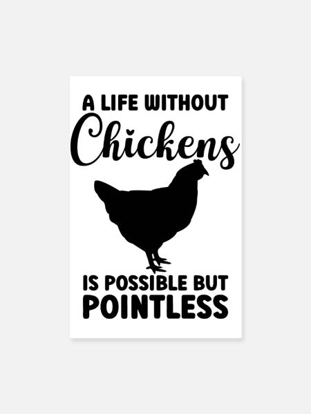 Huhn Statement Humor - Poster 20x30 cm - Weiß - Vorne
