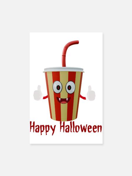 Frohen Halloween-Cola-Becher - Poster 20x30 cm - Weiß - Vorne