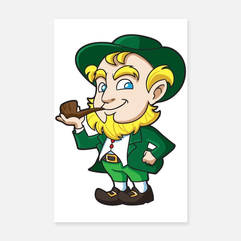 Leprechaun Pipe Charm Poster 8" x 12" (20x30 cm)