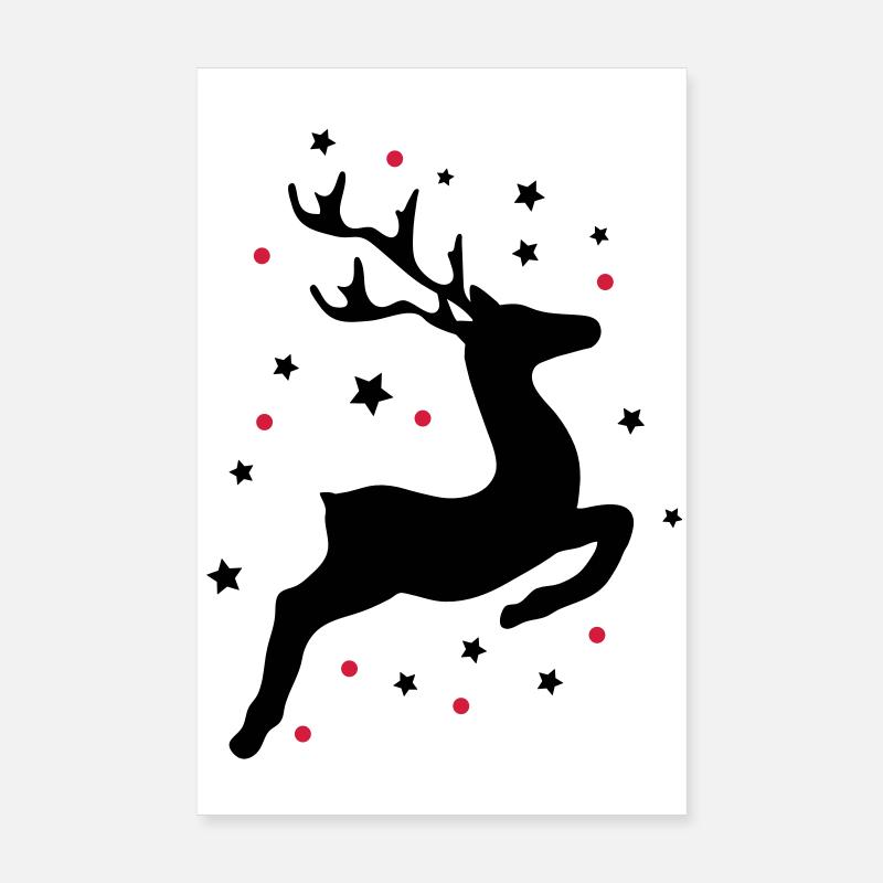 leaping reindeer Poster 8" x 12" (20x30 cm)