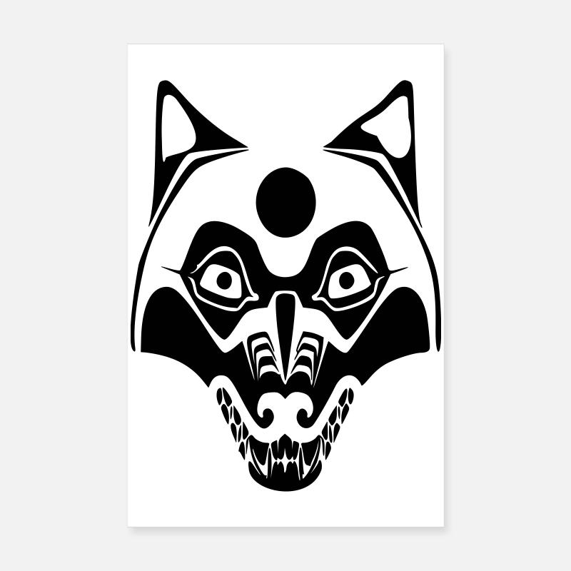 loup - masque-lune Poster 20 x 30 cm