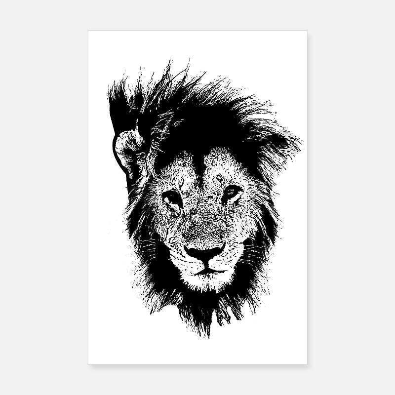 Lion lion head lion's mane - Poster 8" x 12" (20x30 cm) - white