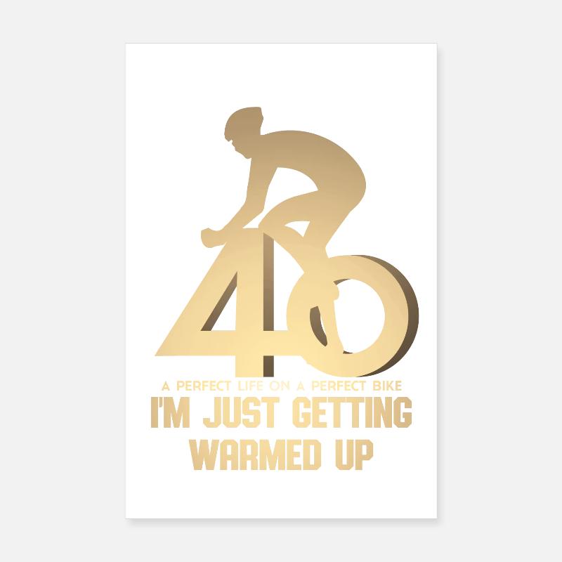 40. Geburtstag Radfahrer - Poster 20x30 cm - Weiß