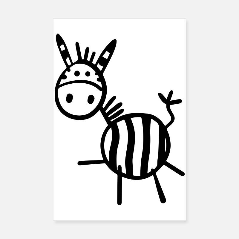Funny Zebra Poster 20x30 cm